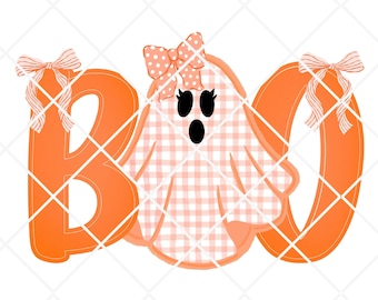 Preppy Ghost png,Grandmillenial Ghost png,Preppy Halloween,Cute Ghost png,Coquette Ghost,Boo,HandDrawn,Spooky png,Gingham,Girly Ghost,Trendy