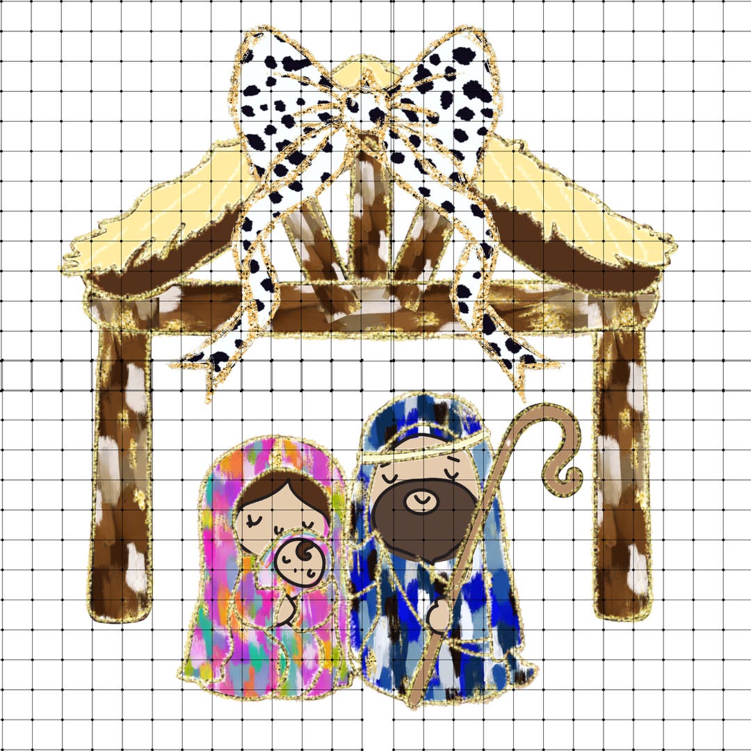Glitter Colorful Christmas Nativity Png, Nativity Png, Christmas ...