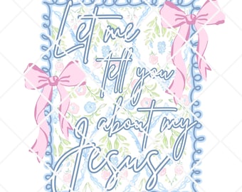 Coquette Christian png, Grandmillenial png, Preppy Southern png, Preppy Bow, Gingham, Bible Verse png, Coquette Bow png, Girly Preppy Floral