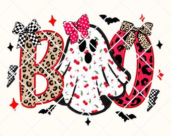 Leopard Checkered Ghost png,Preppy Ghost png,Preppy Halloween,Cute Ghost png, Coquette Ghost,Spooky png,Girly Ghost png,Cherry Ghost,Boo png