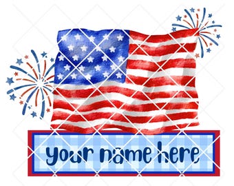 July 4th Kids Name png, Toddler 4th of July png, Watercolor 4th of July, Independence Day Png, Patriotic Name Plate png,4th of July Monogram