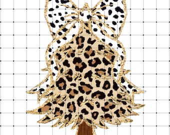 Glitter Leopard Christmas Tree png, Coquette Glitter Christmas Tree, Colorful Glitter Christmas, Leopard png, Cheetah Print Christmas Tree