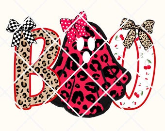 Preppy Ghost png, Leopard Checkered Ghost png, Preppy Halloween, Cute Ghost png, Coquette Ghost, Spooky png, Girly Ghost png,Trendy, Boo png