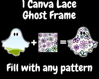 Lace Canva Frame Template,Lace Ghost Canva Frame,Cute Ghost Frame,Lace Ghost,Preppy Halloween,Digital Download,Editable Canva Frame Template