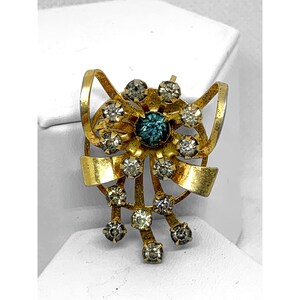 Bloem Spray Broche Pin Strass Vintage
