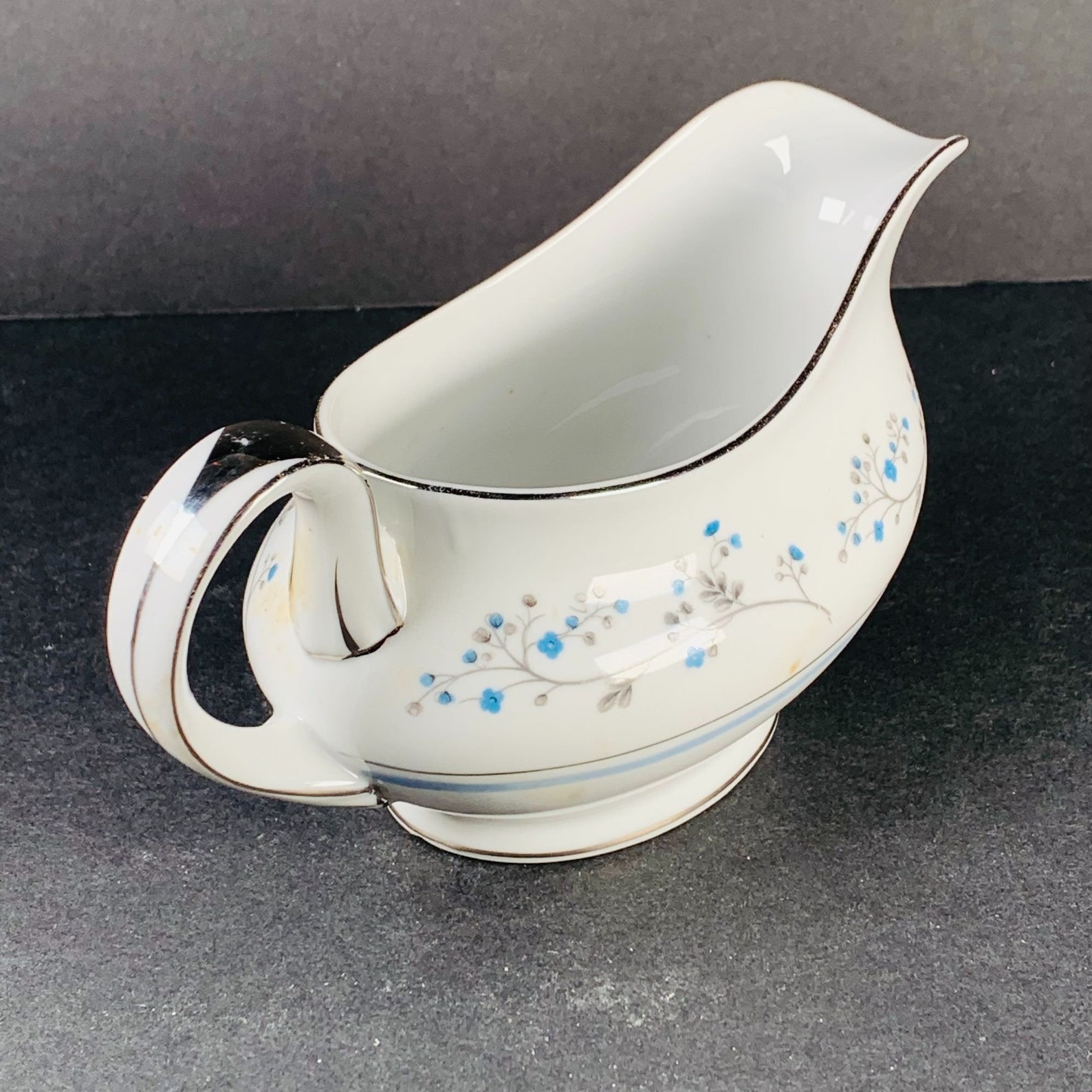 Wentworth Fine China Bluespray Gravy Boat Floral Silver Japan 808R Etsy