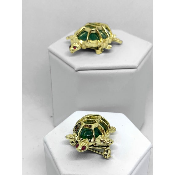GERRY'S Set of Two Tortoise Brooches Vintage - image 5