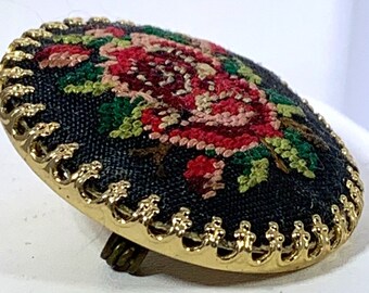 Broche Vintage Ancienne - Motif Roseaux - Années 1950 - Dorée - Occasion