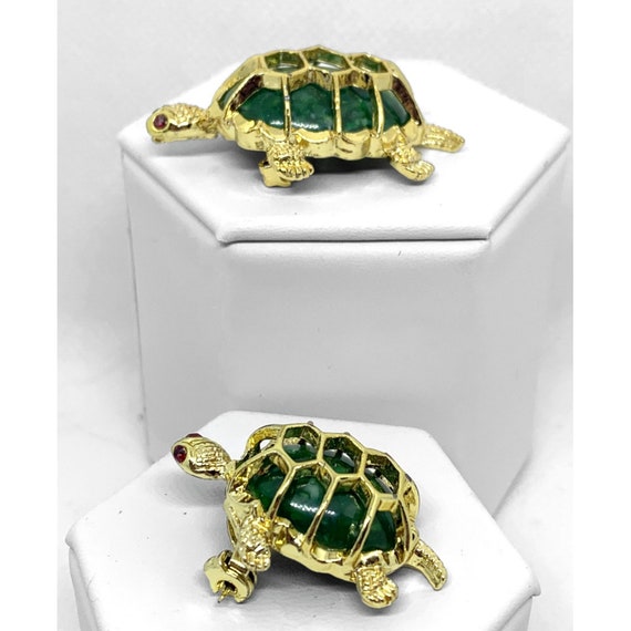 GERRY'S Set of Two Tortoise Brooches Vintage - image 1
