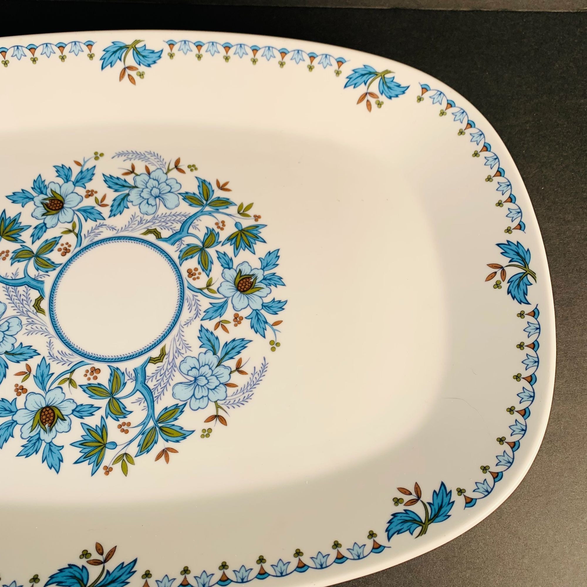 NORITAKE Progression China Japan Blue Moon 9022 Platter Vintage
