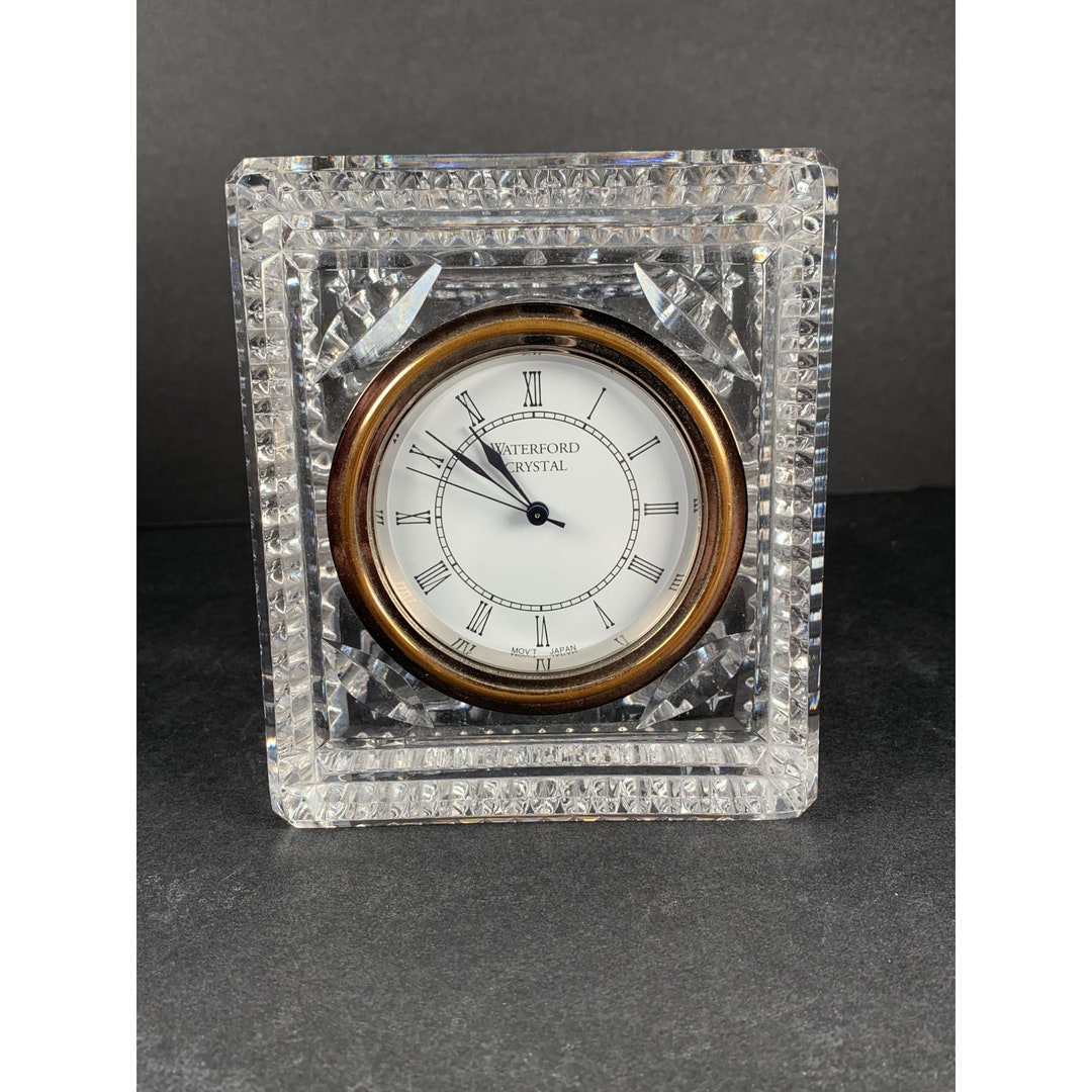 Vintage Waterford Heavy Crystal Clock Square Etsy