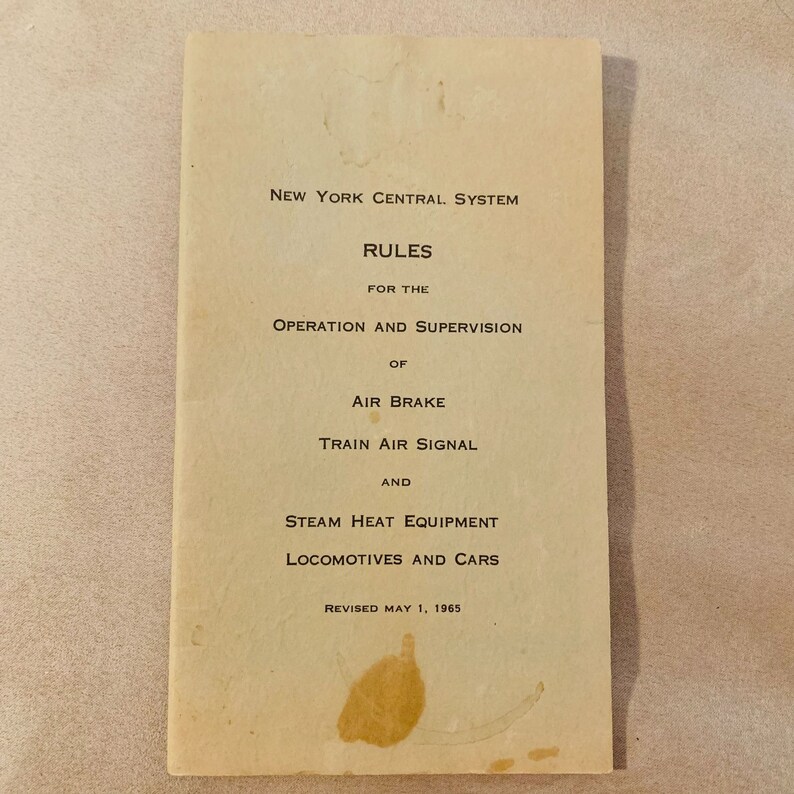 NY Central System Rules for Operation and Supervision of Air - Etsy