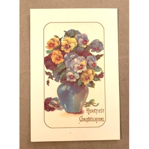 AnnaLynn Industries Vintage Postcard Reprodukcje Heartiest Congratulations Wazon Kwiaty Zestaw 50 #3982 NOWE