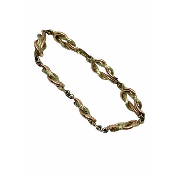 Vintage Knotted Gold Filled Bracelet 1/20 12K Gol… - image 1