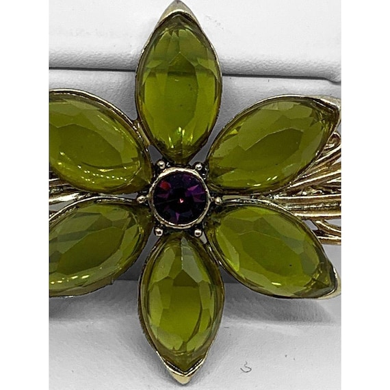 MONET rhinestone flower brooch pin vintage - image 2