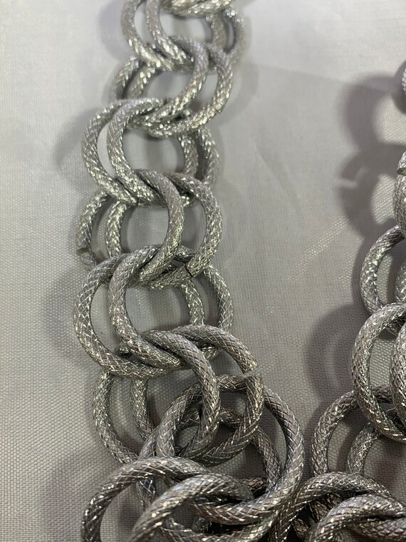 Silver Tone Loop Necklace - image 1