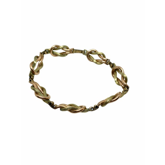 Vintage Knotted Gold Filled Bracelet 1/20 12K Gol… - image 3