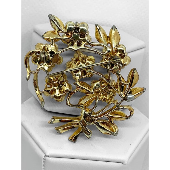 CORO Clustered Flower Brooch Vintage Signed - image 2