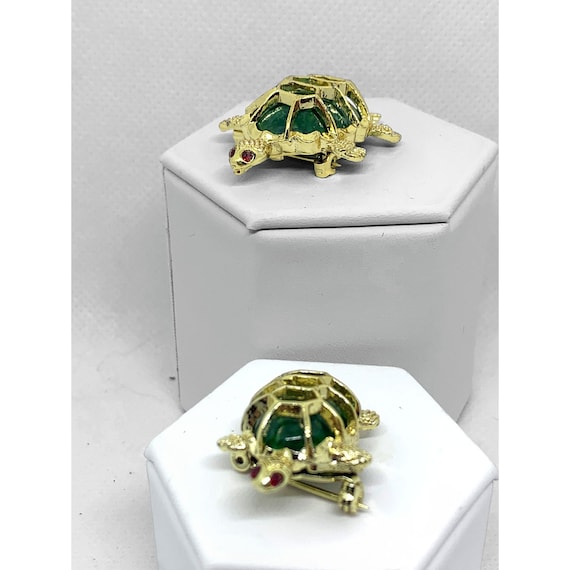 GERRY'S Set of Two Tortoise Brooches Vintage - image 6