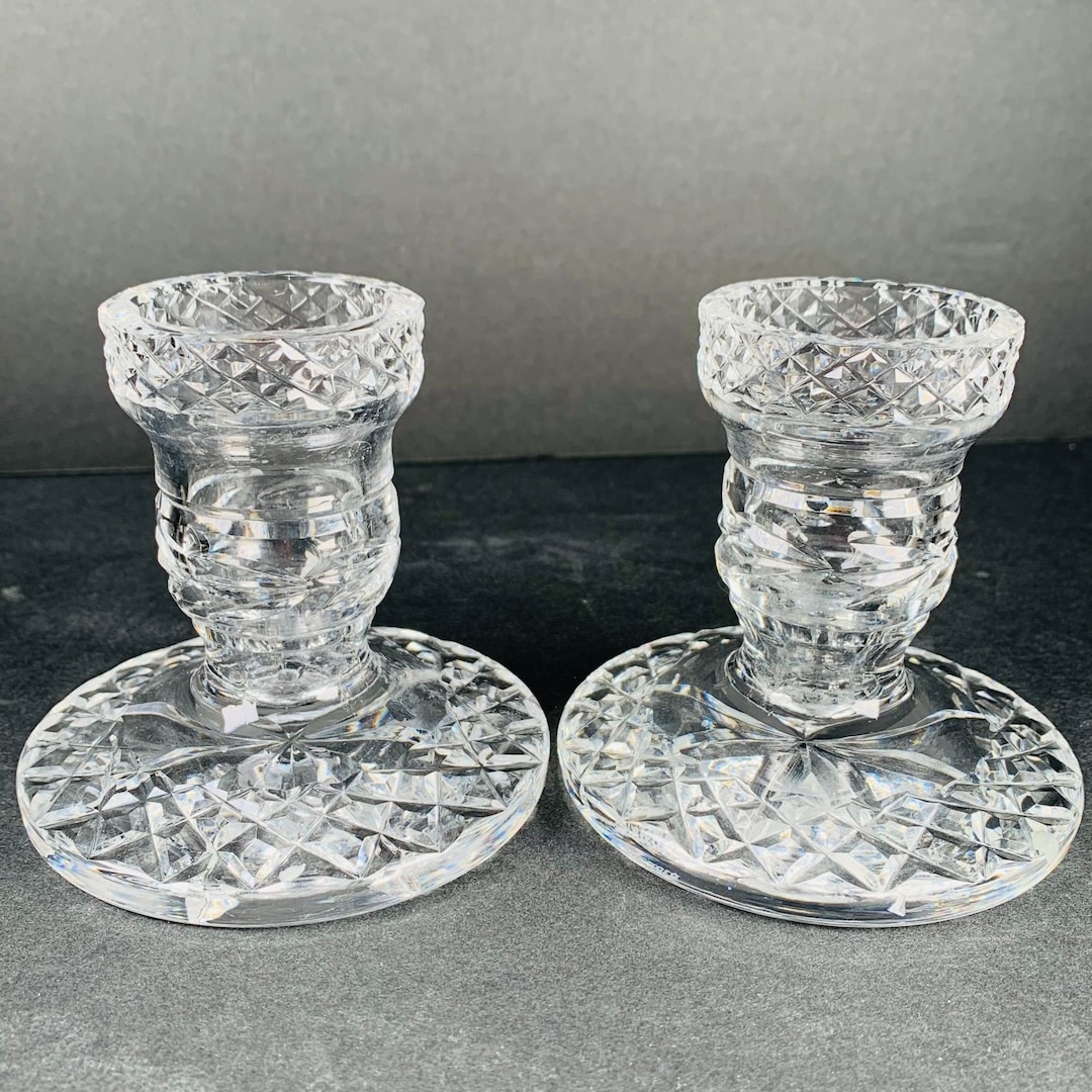 Waterford Crystal Candlesticks Glandore Set of Two Etsy