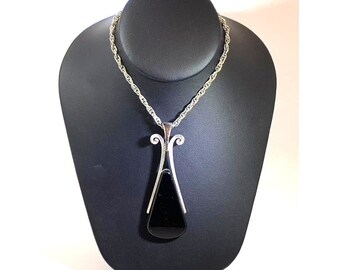 Collier Mi-long BLACK DROP AVON Vintage - Noir, Cuivre, Neuf Avec étiquette