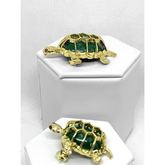 GERRY'S Set of Two Tortoise Brooches Vintage - image 7