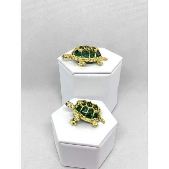 GERRY'S Set of Two Tortoise Brooches Vintage - image 4