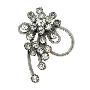 Vintage Floral Spray Strass Broche & Hanger