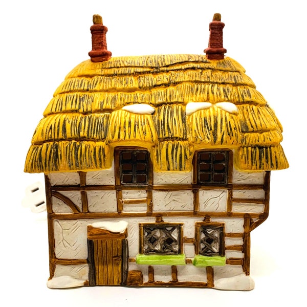 Department 56 Dickens Village Thatch Roof House Wiring Light 1985