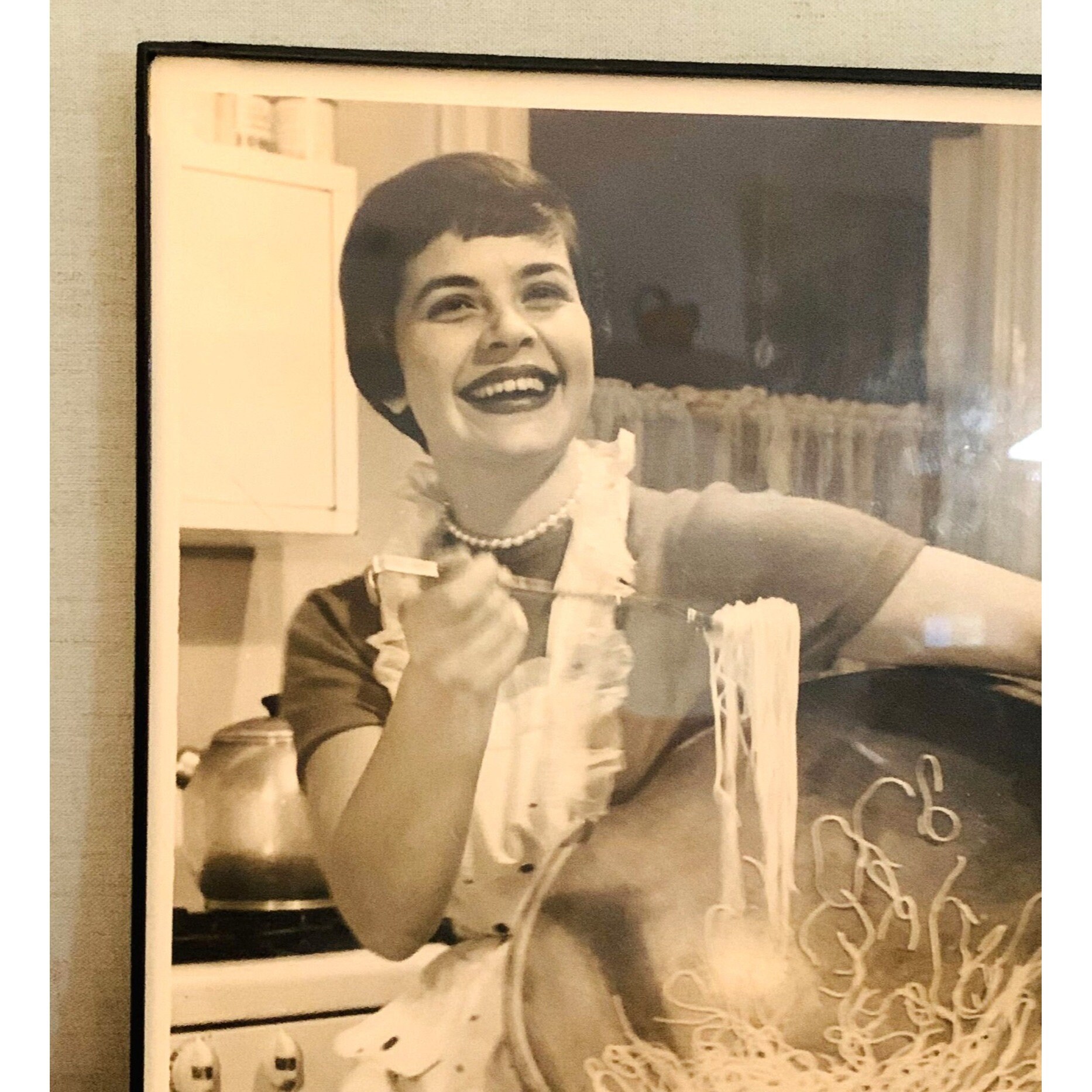 Framed Photo Vintage 1950s1960s Pasta Woman Bowl Italian Kitchen Etsy