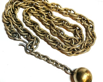Vintage Gold Tone Chain Link Belt Adjustable 1021