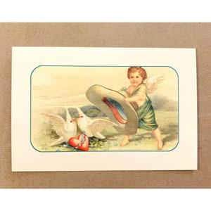 AnnaLynn Industries Reproduções de cartões postais vintage Chapéu de querubim pássaros coração conjunto de 50 #3099 NOVO