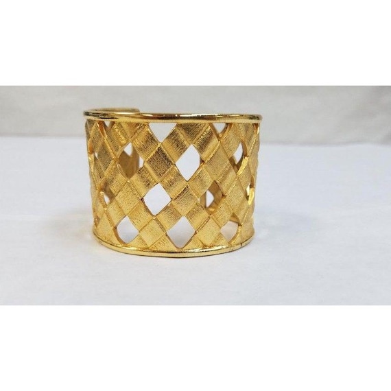 JOAN RIVERS woven cuff gold bracelet