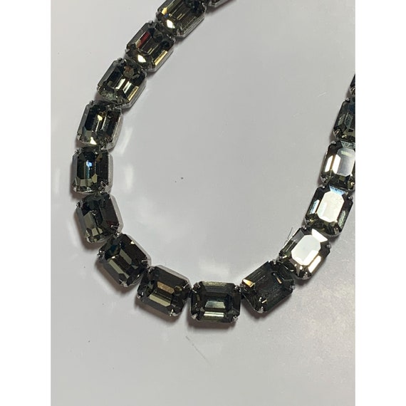 WEISS Vintage Smokey Colored Rhinestone Necklace … - image 4