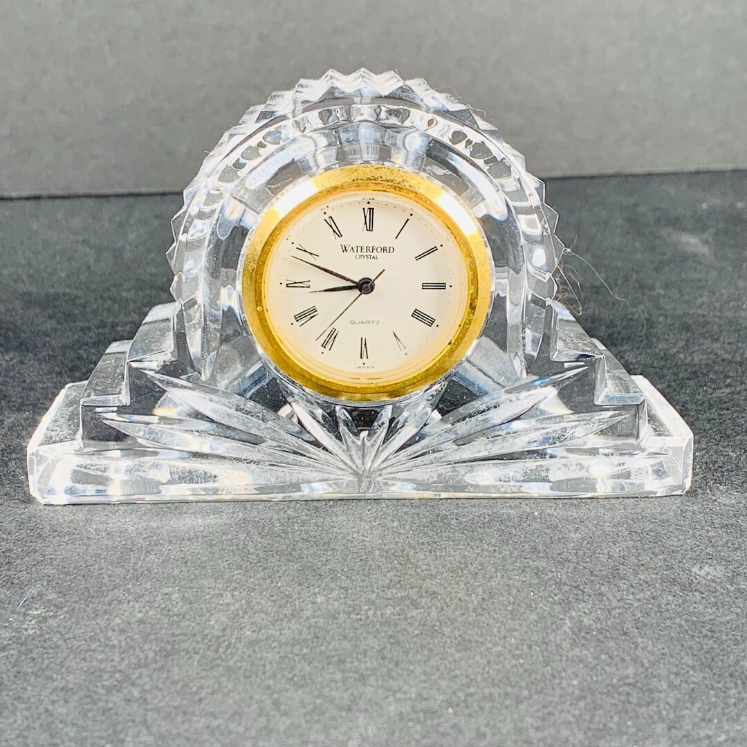 WATERFORD CRYSTAL Mantle Clock Marked Ireland Engraved Bottom Etsy