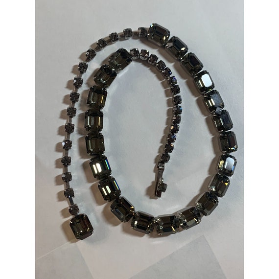 WEISS Vintage Smokey Colored Rhinestone Necklace … - image 1