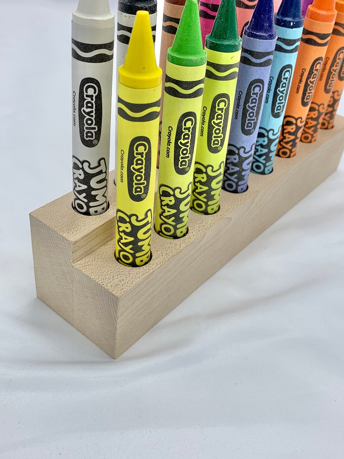 Wood 16 Jumbo Crayola Crayon Holder Wooden Organizer 16 Etsy