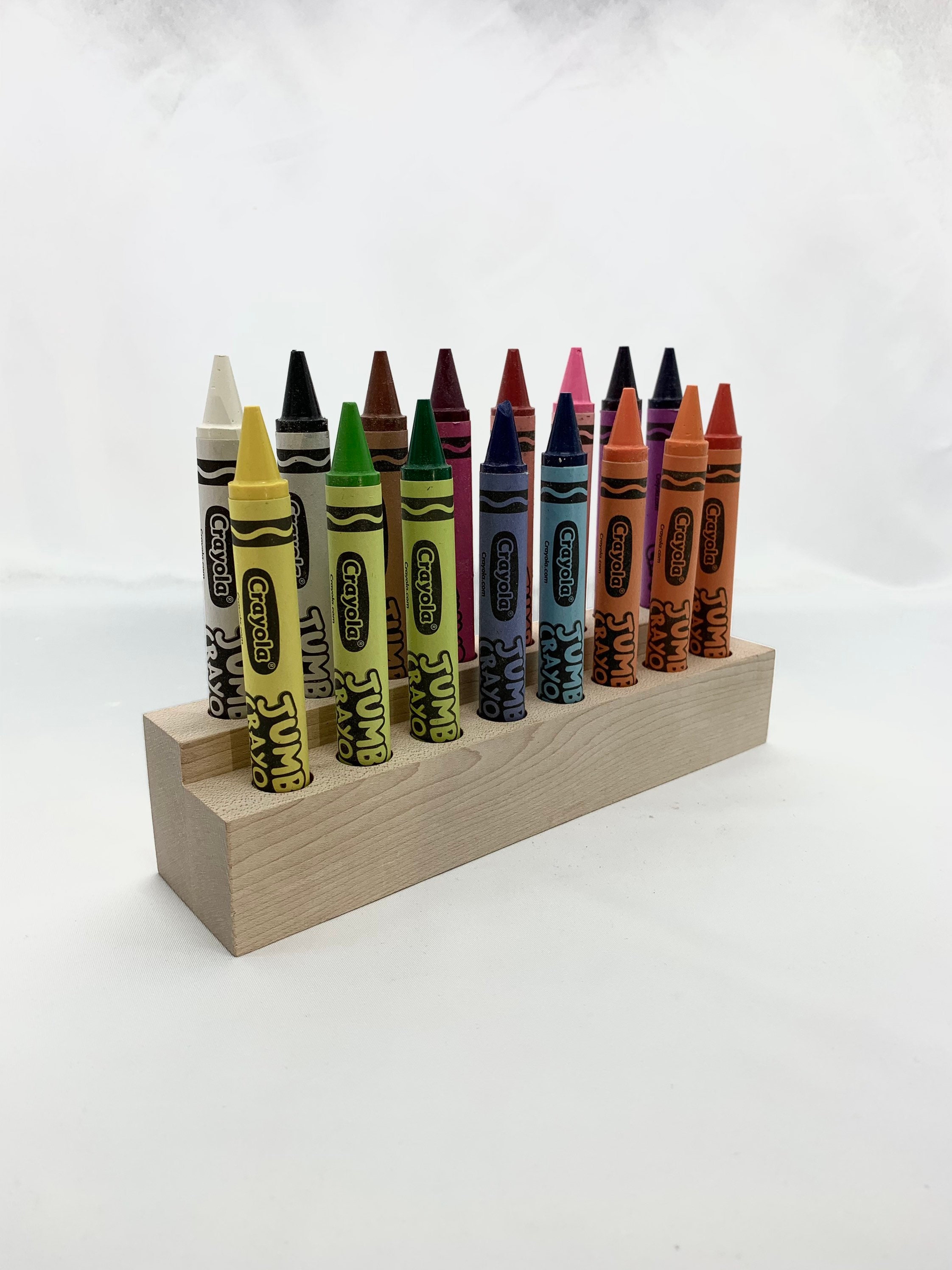Wood 16 Jumbo Crayola Crayon Holder Wooden Organizer 16 Etsy