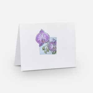 Orchideewaterverfkaart | blanco kaart | 4 x 5,5 inch