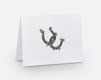 Good Luck Card | blank card | 4x5.5 | watercolor | lucky horseshoe