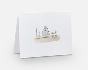 Party Watercolor Card | blank card | 4x5.5