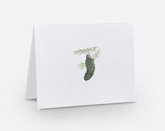 Biglietto natalizio sottaceto/carta vuota 4x5,5/acquerello