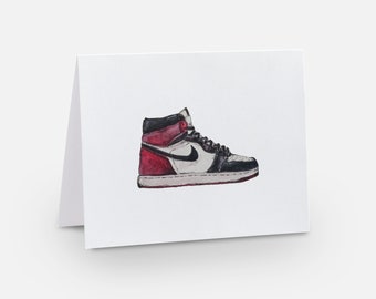 Sneaker Greeting Card | blank 4x5.5 card | watercolor