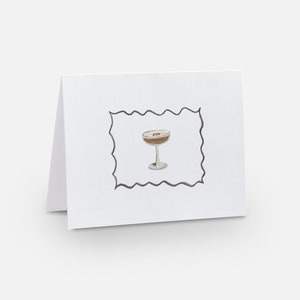 Café Martini Cartão Comemorativo | cartão 4x5.5 vazio | Aquarela