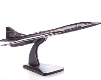 Vintage Concorde, Decoración de escritorio Modelo de metal grande, Modelo de avión de hierro