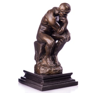 Bronze sculpture of the Thinker Man Bronze figure sculpture after Rodin 25 cm