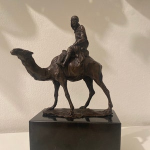 Sculpture Camel Rider Antique Style Bronze Sculpture Bronze Figure Statue
