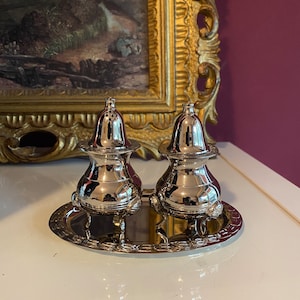Vintage salt shaker salt & pepper with tablets nickel-plated