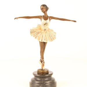 Vintage bronze figure sculpture - ballet dancer ballerina - 29 cm high