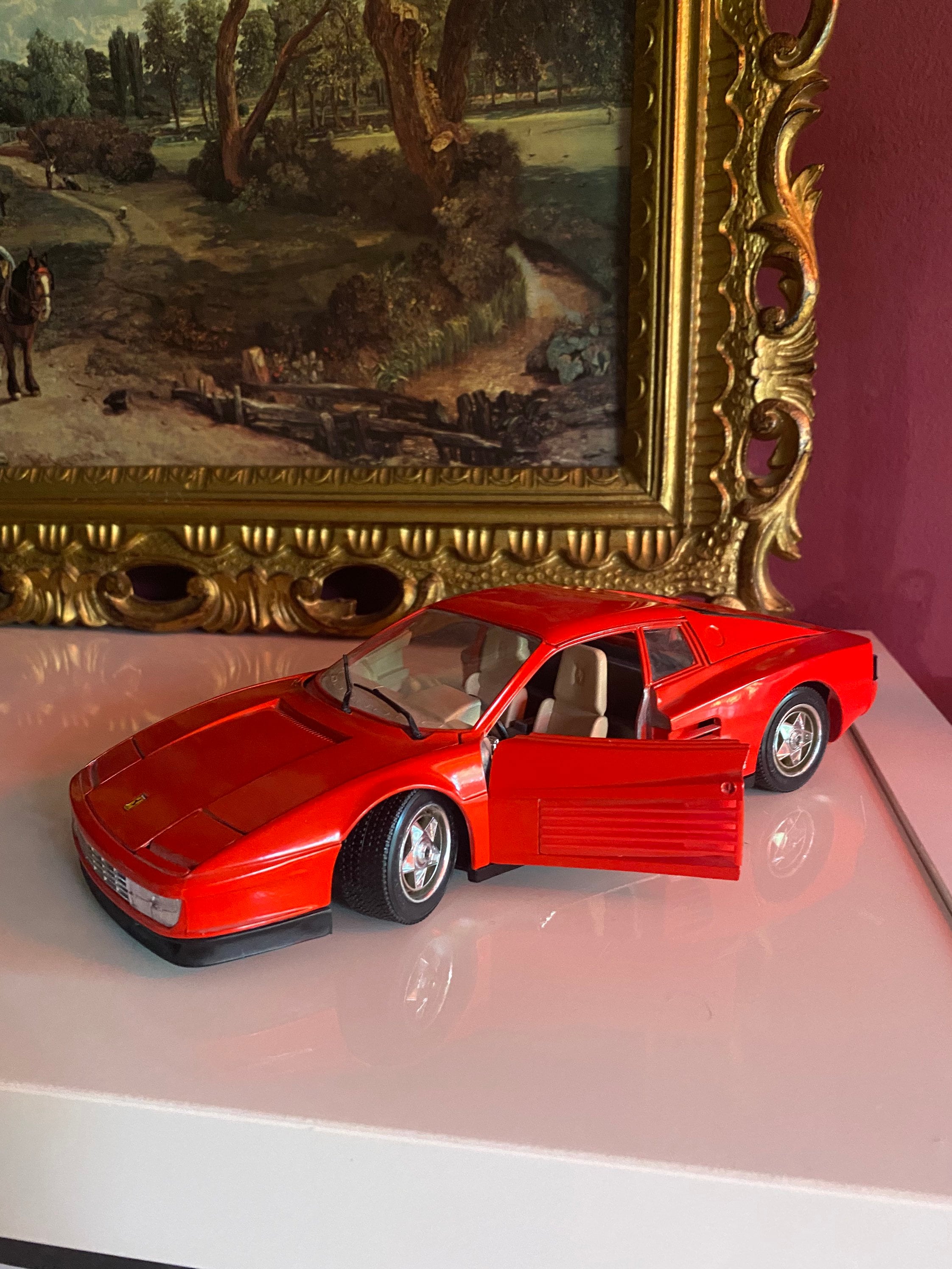 Vintage Burago Model Car Ferrari Testarossa 1984 Rare